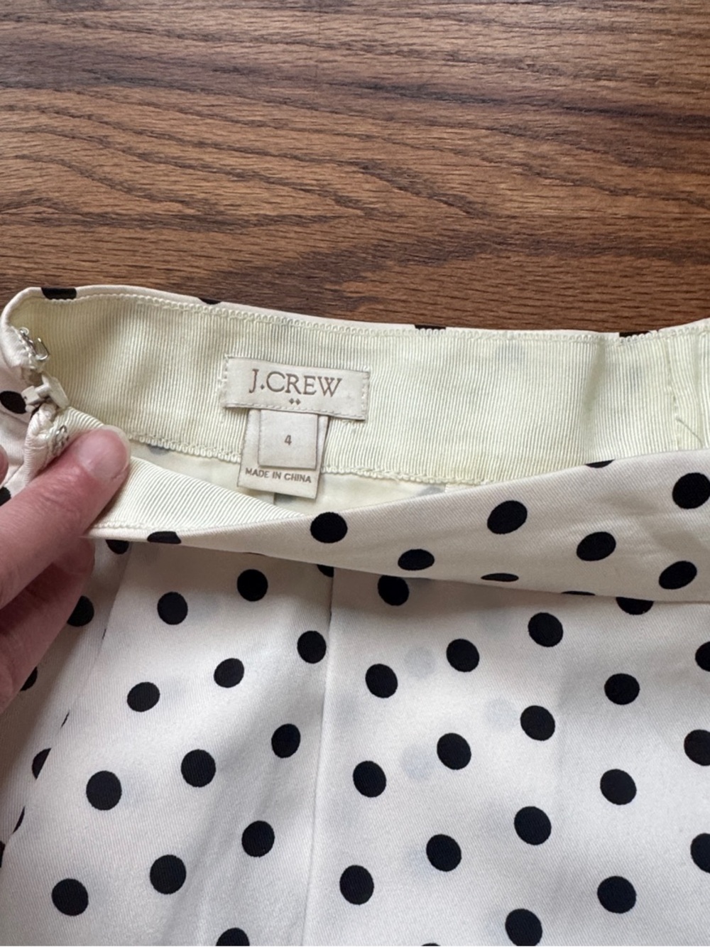 Vintage J. Crew mini Skirt with Black Polka Dots